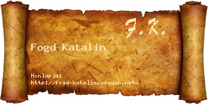 Fogd Katalin névjegykártya