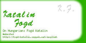 katalin fogd business card